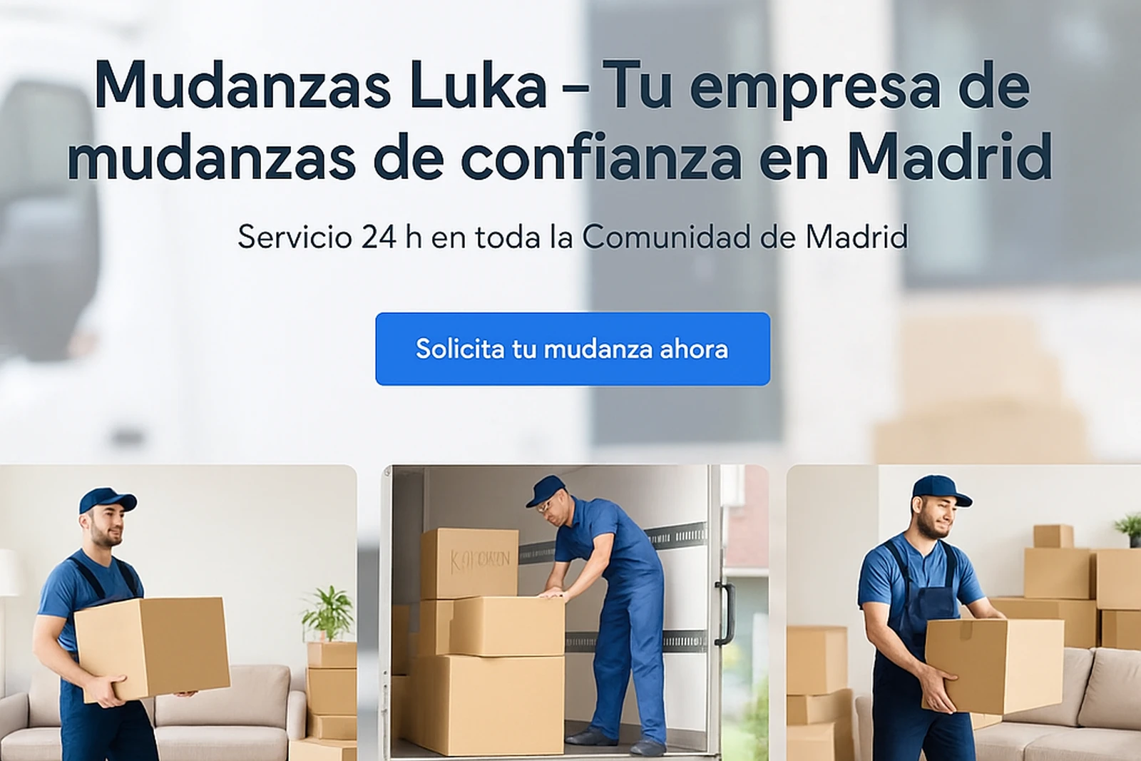 Operarios profesionales realizando mudanza en casa en Móstoles